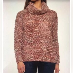 Anthropologie Elsamanda Slouchy Chunk Knit Turtleneck Sweater Large Spice